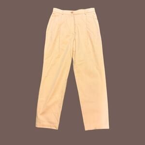 Vintage Escada Sport Women’s Yellow Pleated Cotton Trousers Size 40 (US 6/8)